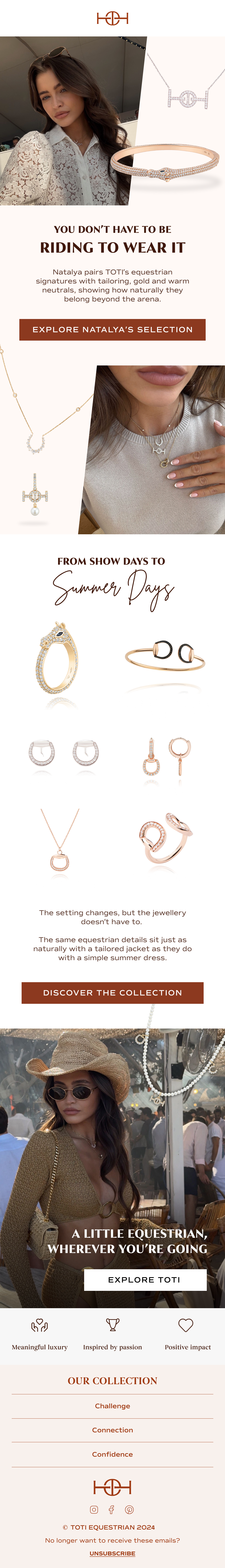 TOTI Equestrian: Natalya’s selection email design