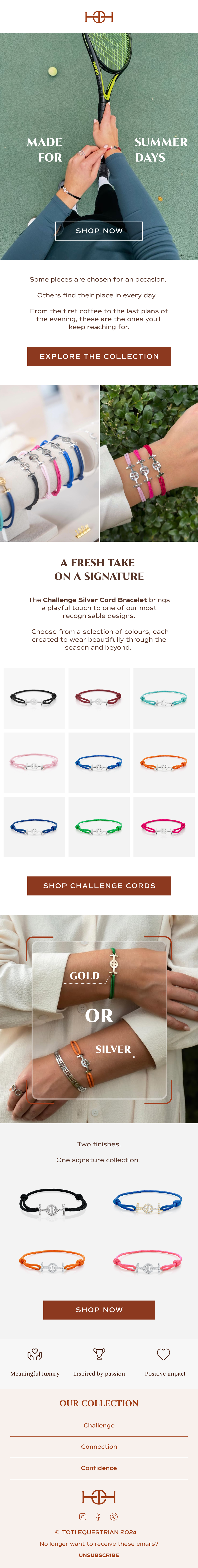 TOTI Equestrian: Summer collection email design